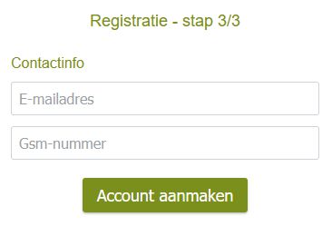 Registratie stap 3/3